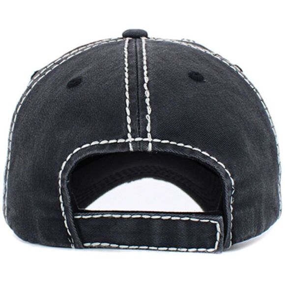 2/$30 Ladies Black SIP Happens Baseball Cap - Picture 4 of 6